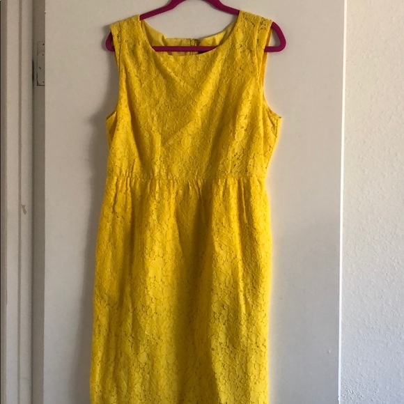 J.Crew Factory Yellow Eyelet Lace Dress 12